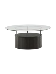 Design Couchtisch „Bovall“ Ø 90 cm Esche Schwarz VE DESIGN