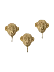 3er-Set Originelle, grosse Kleiderhaken „Three Apes“ Invicta Interiors