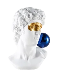 Design Deko-Objekt „David“ Weiss, Gold, Blau Schuller