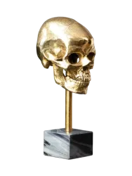 Design Skulptur „Skull“ mit Marmorsockel Invicta Interiors