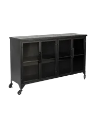 Design Sideboard „Ferre“ mit Rollen, 4-türig White Label by Bloomingloft