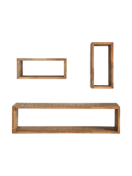 3er-Set Massivholz Wandregal „Hemingway“ Invicta Interiors