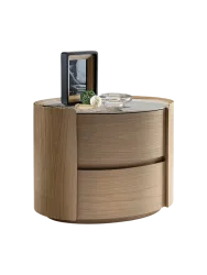 Design Beistell- & Nachttisch „Enoc“ Keramik Eiche hell Schuller