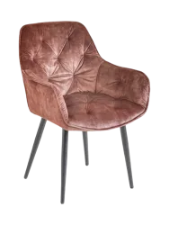 Design Armlehnstuhl „Barcelona“ Samt Braun Invicta Interiors