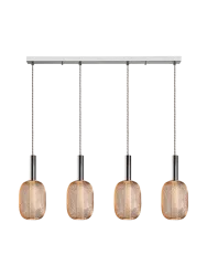LED Design Pendellampe „Micron“, 4-flammig Schwarz/Gold Schuller
