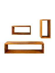 3er-Set Massivholz Wandregal „Hemingway“ Invicta Interiors