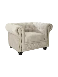 Design Sessel „New Chesterfield“ mit Samtbezug - Champagne Invicta Interiors