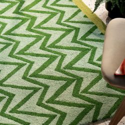 Hochwertiger In-/Outdoor Designer Teppich „Dhurrie Green“, verschiedene Grössen SCION