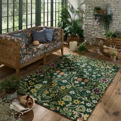 Hochwertiger In-/Outdoor Designer Teppich „Blackthorn Tump“, verschiedene Grössen Morris & Co