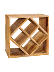 Massivholz Weinregal „Cubus“, Mangoholz Natural Invicta Interiors
