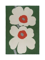 Hochwertiger In- & Outdoor Designer Teppich „Unikko Ann. Green“, verschiedene Grössen MARIMEKKO