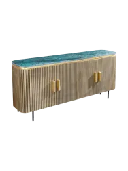 Design Sideboard „Veneziano“ mit Marmor Abdeckplatte Mangoholz Invicta Interiors