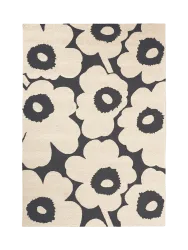 Hochwertiger In- & Outdoor Designer Teppich „Unikko Charcoal & White“, verschiedene Grössen MARIMEKKO