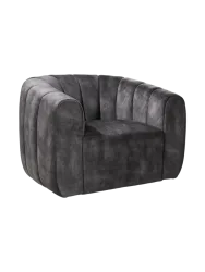 360° drehbarer Designsessel „Babylon“ Samt Dunkelgrau Invicta Interiors