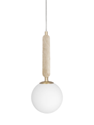 Kleine Marmor Pendellampe „Torrano“ Ø 15 cm Globen Lighting