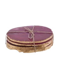 4-teiliges Glasuntersetzer-Set „Agata Pink“ FIFTY FIVE SOUTH
