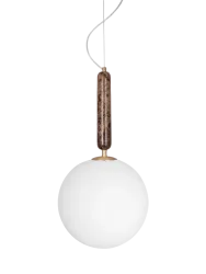 Grosse Marmor Pendellampe „Torrano“ Ø 30 cm Globen Lighting