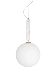Grosse Marmor Pendellampe „Torrano“ Ø 30 cm Globen Lighting