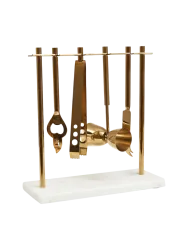Edles 5-teiliges Bar-Set „Omari“ Weiss/Gold FIFTY FIVE SOUTH
