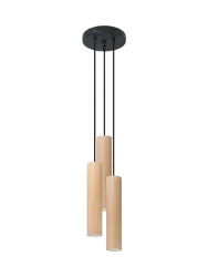 Design Pendellampe „Lino“ 3-flammig (rund), Holz Sollux Lighting