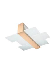 Design Deckenlampe „Feniks“ 2-flammig Naturholz Sollux Lighting