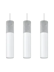 Design Pendellampe „Borgio“ 3-flammig (linear) Weiss, Grau Sollux Lighting