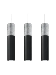 Design Pendellampe „Borgio“ 3-flammig (linear) Schwarz, Grau Sollux Lighting