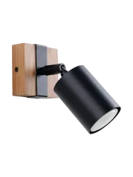 Design Wandlampe „Fager“ Schwarz / Naturholz Sollux Lighting