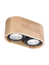 Design Deckenlampe „Basic“ 2-flammig Naturholz Sollux Lighting