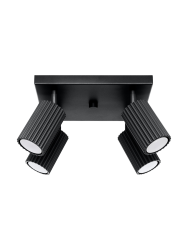 Design Deckenlampe „Karbon“ 4-flammig (quadratisch) Sollux Lighting