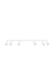 Deckenstrahler Karbon, weiß, Länge 117 cm, Alu, 6-flg. Karbon SOLLUX LIGHTING, dimmbar, weiß / opal, für Wohn- / Esszimmer, Aluminium, Modern, Strahler