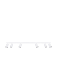 Deckenstrahler Karbon, weiß, Länge 117 cm, Alu, 6-flg. Karbon SOLLUX LIGHTING, dimmbar, weiß / opal, für Wohn- / Esszimmer, Aluminium, Modern, Strahler