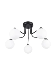 Deckenlampe Astral SOLLUX LIGHTING, dimmbar, schwarz, für Wohn- / Esszimmer, Glas, Modern, Deckenlampe