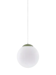 Design Pendellampe „Ugo“ Ø 30 cm Weiss / Olivgrün Sollux Lighting