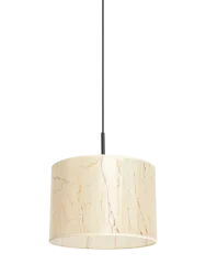 Design Pendellampe „Nevia“ Beiger Marmor/Schwarz Sollux Lighting