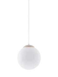 Design Pendellampe „Ugo“ Ø 30 cm Weiss / Taupe Sollux Lighting