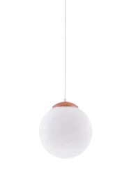 Design Pendellampe „Ugo“ Ø 30 cm Weiss / Ockerrot Sollux Lighting