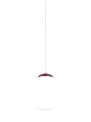 Design Pendellampe „Ugo“ Ø 30 cm Weiss / Burgundrot Sollux Lighting
