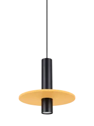 Design Pendellampe „Pelta“ 1-flammig Gelb/Schwarz Sollux Lighting