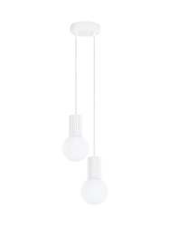 Design Pendellampe „Halo“, 2-flammig Weiss Sollux Lighting