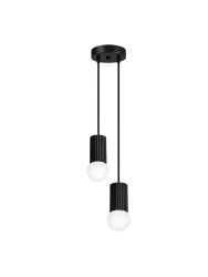 Design Pendellampe „Halo“, 2-flammig Schwarz Sollux Lighting
