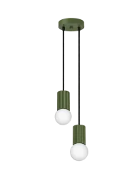 Design Pendellampe „Halo“, 2-flammig Olivgrün Sollux Lighting