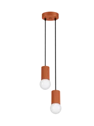 Design Pendellampe „Halo“, 2-flammig Ockerrot Sollux Lighting