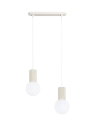 Design Pendellampe „Halo II“, 2-flammig Beige Sollux Lighting