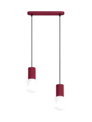 Design Pendellampe „Halo II“, 2-flammig Burgundrot Sollux Lighting