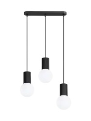 Design Pendellampe „Halo II“, 3-flammig Schwarz Sollux Lighting