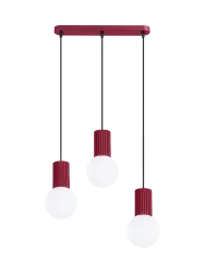 Design Pendellampe „Halo II“, 3-flammig Burgundrot Sollux Lighting