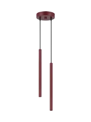 Design Pendellampe „Arche“ - 2-flammig Burgundrot Sollux Lighting