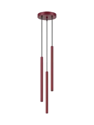 Design Pendellampe „Arche“ - 3-flammig Burgundrot Sollux Lighting