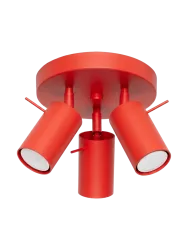 Runde Design Deckenlampe „Ring“ 3-flammig Rot Sollux Lighting